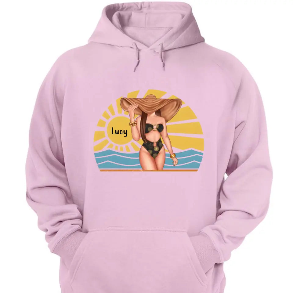 Just A Girl Who Loves Beach - Personalized Shirt - Birthday Summer Gift For Girls, Besties, Mom, Daughters, Sisters