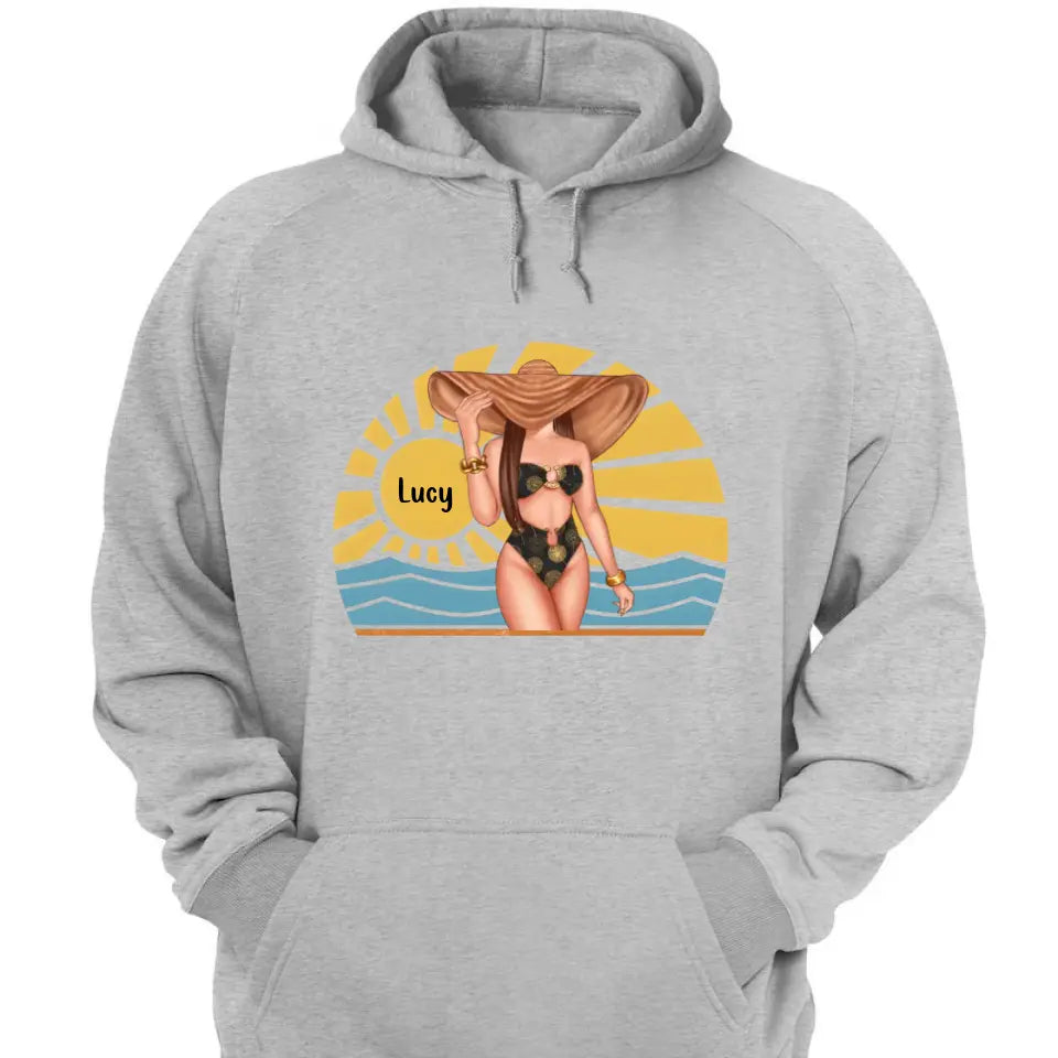 Just A Girl Who Loves Beach - Personalized Shirt - Birthday Summer Gift For Girls, Besties, Mom, Daughters, Sisters