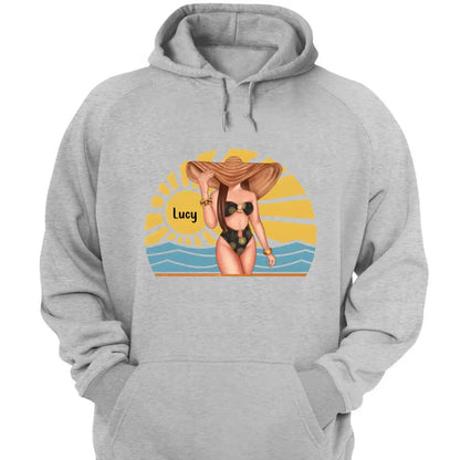 Just A Girl Who Loves Beach - Personalized Shirt - Birthday Summer Gift For Girls, Besties, Mom, Daughters, Sisters