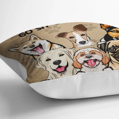 This Is Our Couch Go Sit Over There - Home Decor, Birthday, Housewarming Gift For Dog Lovers & Cat Lovers - Personalized Custom Pillow