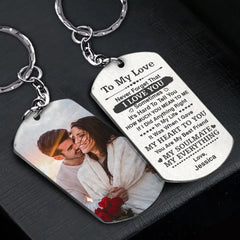 My Soulmate My Everything - Custom Name and Photo - Personalized Steel Keychain - Best Gifts For Couple