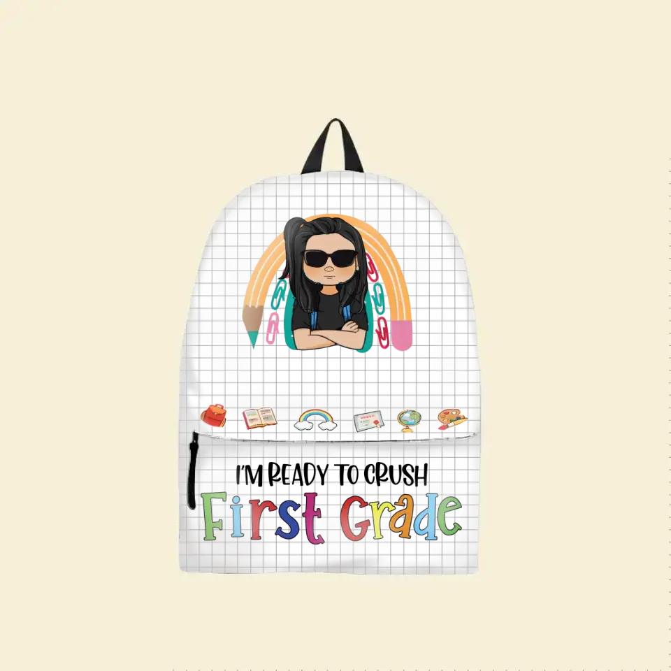 Ready To Crush School - Personalized Backpack - Back To School Gift For Kids, Son, Daughter, Schoolkids, Funny Gift