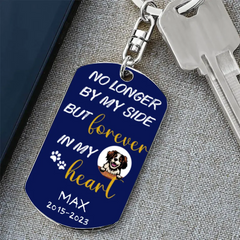 No Longer By My Side But Forever In My Heart - Dogs Keychain Memorial Gift