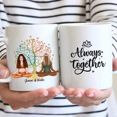 Yoga With Besties Always Together - Personalized Mug For Friends, For Her, Yoga