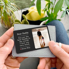 Personalised Photo Metal Wallet Card For Dad