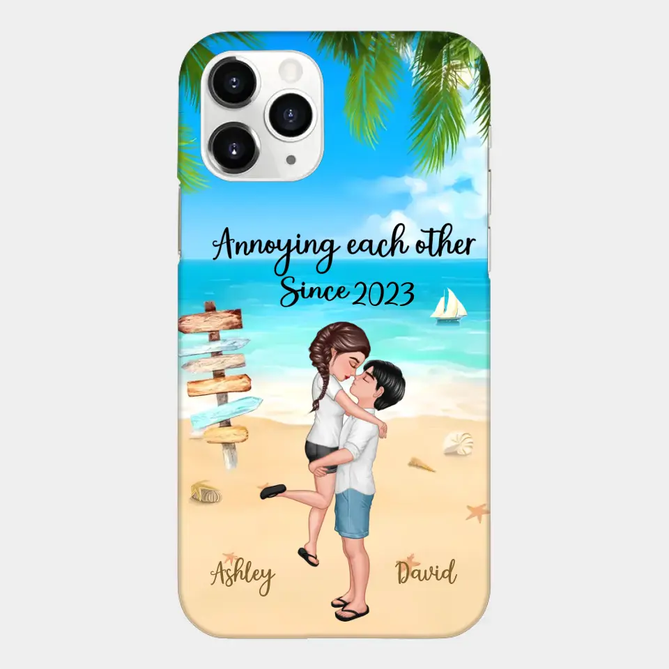 Doll Couple Hugging Kissing On The Beach Personalized Phone Case