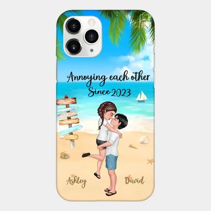 Doll Couple Hugging Kissing On The Beach Personalized Phone Case