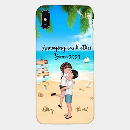 Doll Couple Hugging Kissing On The Beach Personalized Phone Case