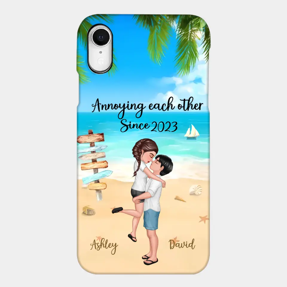 Doll Couple Hugging Kissing On The Beach Personalized Phone Case