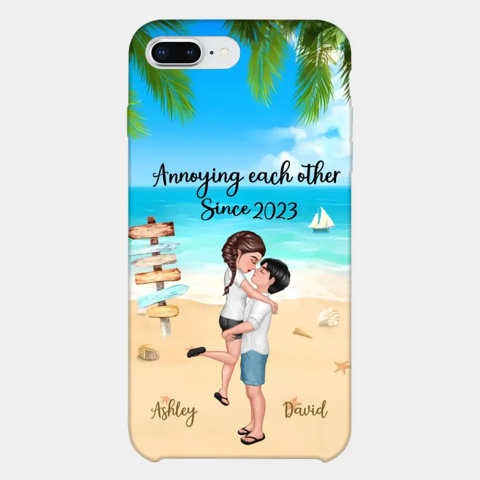 Doll Couple Hugging Kissing On The Beach Personalized Phone Case