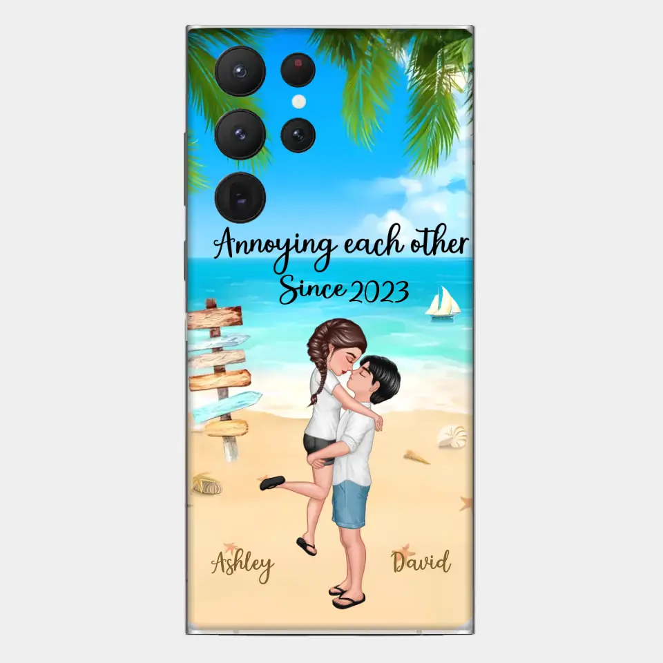 Doll Couple Hugging Kissing On The Beach Personalized Phone Case