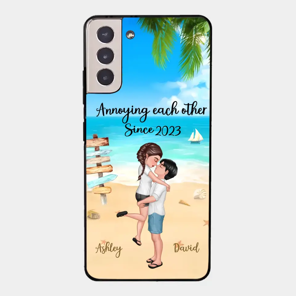 Doll Couple Hugging Kissing On The Beach Personalized Phone Case
