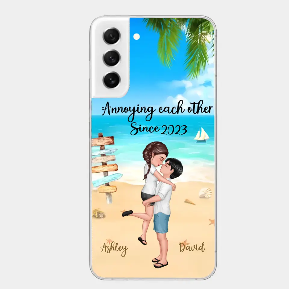 Doll Couple Hugging Kissing On The Beach Personalized Phone Case