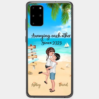 Doll Couple Hugging Kissing On The Beach Personalized Phone Case