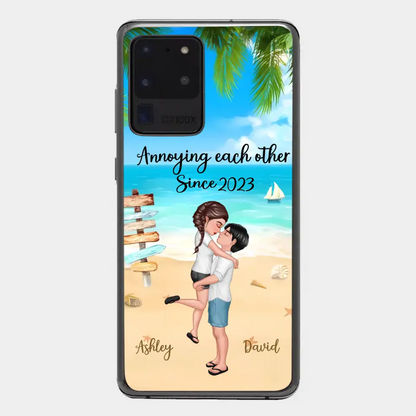 Doll Couple Hugging Kissing On The Beach Personalized Phone Case