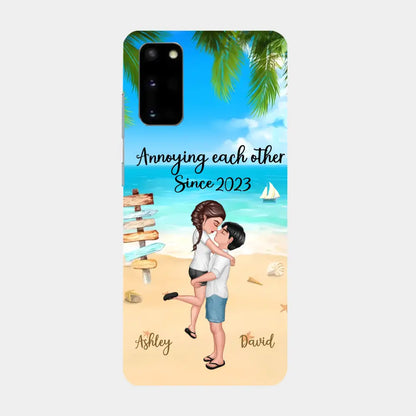 Doll Couple Hugging Kissing On The Beach Personalized Phone Case