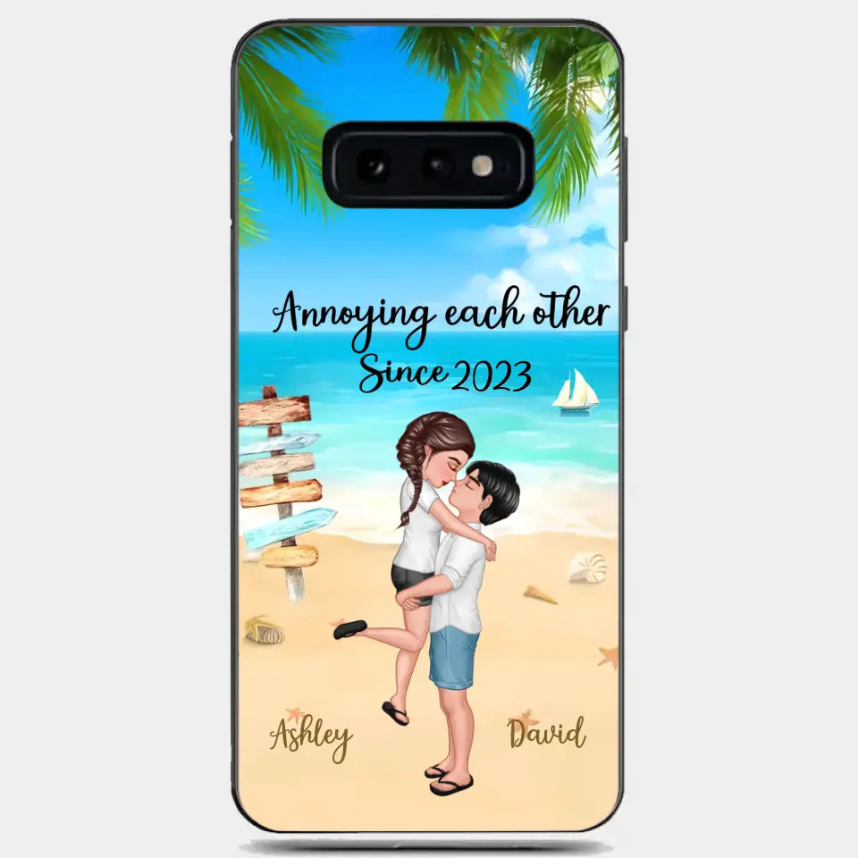 Doll Couple Hugging Kissing On The Beach Personalized Phone Case