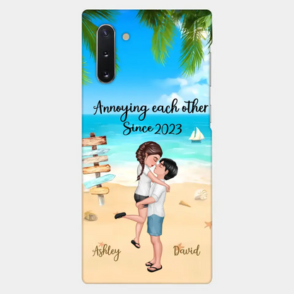 Doll Couple Hugging Kissing On The Beach Personalized Phone Case