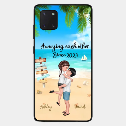 Doll Couple Hugging Kissing On The Beach Personalized Phone Case