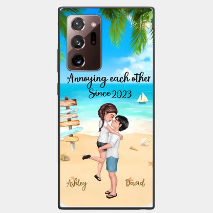 Doll Couple Hugging Kissing On The Beach Personalized Phone Case