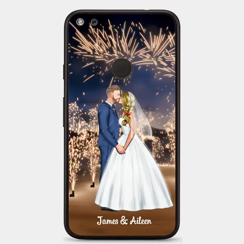 Personalized Phone Cace for Couples, Wedding Gifts,Fireworks