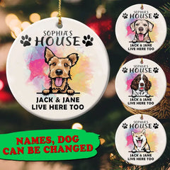 Personalized Dog ang Family Circle Ornament