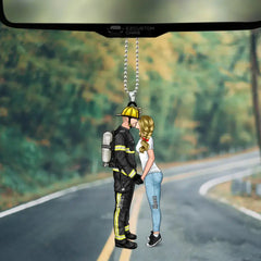 Personalized Car Acrylic Ornament, Couple Portrait, Firefighter, EMS, Nurse, Police Officer, Military, Gifts by Occupation