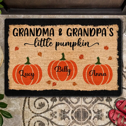 Grandparents Little Pumpkins - Personalized Autumn Halloween Doormat