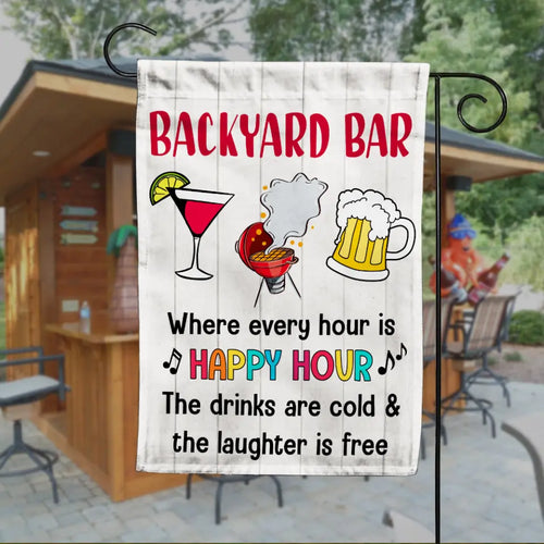 The Laughter Is Free Backyard Bar Gardening Flag
