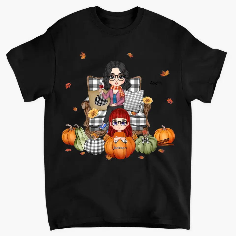 Grandma's Little Pumpkins Fall Season Personalized T-shirt