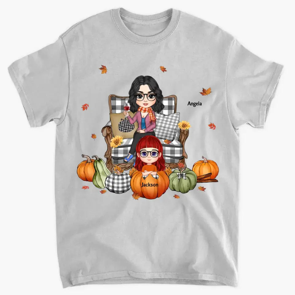 Grandma's Little Pumpkins Fall Season Personalized T-shirt