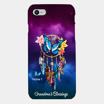 Butterfly Dreamcatcher Grandma's Blessings Nana Mommy Personalized Phone case