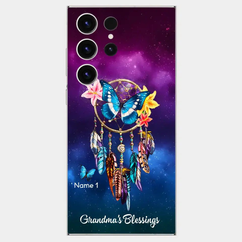 Butterfly Dreamcatcher Grandma's Blessings Nana Mommy Personalized Phone case