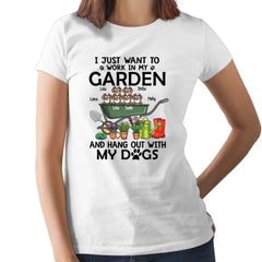 Personalized Shirt, Up To 6 Cats or Dog, I Just Want to Work in My Garden and Hang Out with My Cats and Dog, Gift for Cat and Dog Lovers