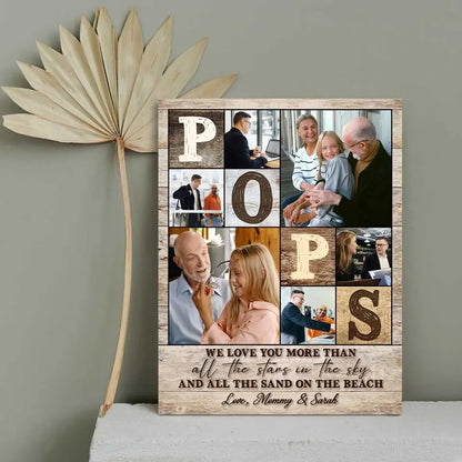 Custom Granddad Photo Collage Poster, Personalized Picture Gifts For Grandpa, Christmas Presents For Grandpa