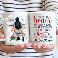 You Give Me A Boner-Personalized Coffee Mug- Gift For Him/ Gift For Her- Couple Coffee Mug