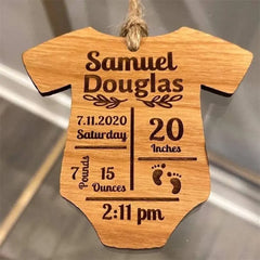 Baby Onesie Wood Engraved Ornament