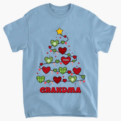 Grandma Christmas Tree - Personalized Custom T-Shirt - Christmas Gift For Grandma, Mom, Family Members