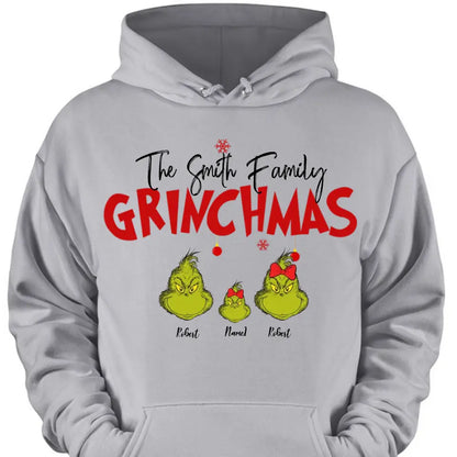 Gift For Family, Personalized Grinch Family Shirt - Hoodie - Sweatshirt, Family Xmas Shirt, Christmas Gift