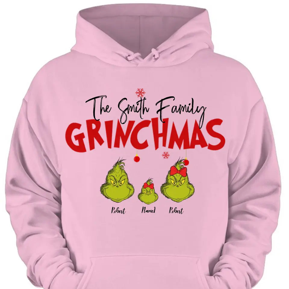 Gift For Family, Personalized Grinch Family Shirt - Hoodie - Sweatshirt, Family Xmas Shirt, Christmas Gift