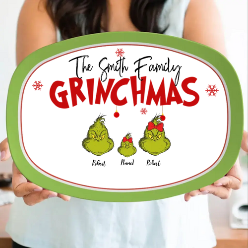 Gift For Family, Personalized Resin Plate, Family Xmas Plate, Christmas Gift