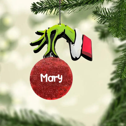 Personalized Grinchma Ornaments, Wooden Christmas Ornaments