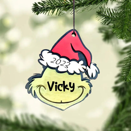 Personalized Grinchma Ornaments, Wooden Christmas Ornaments