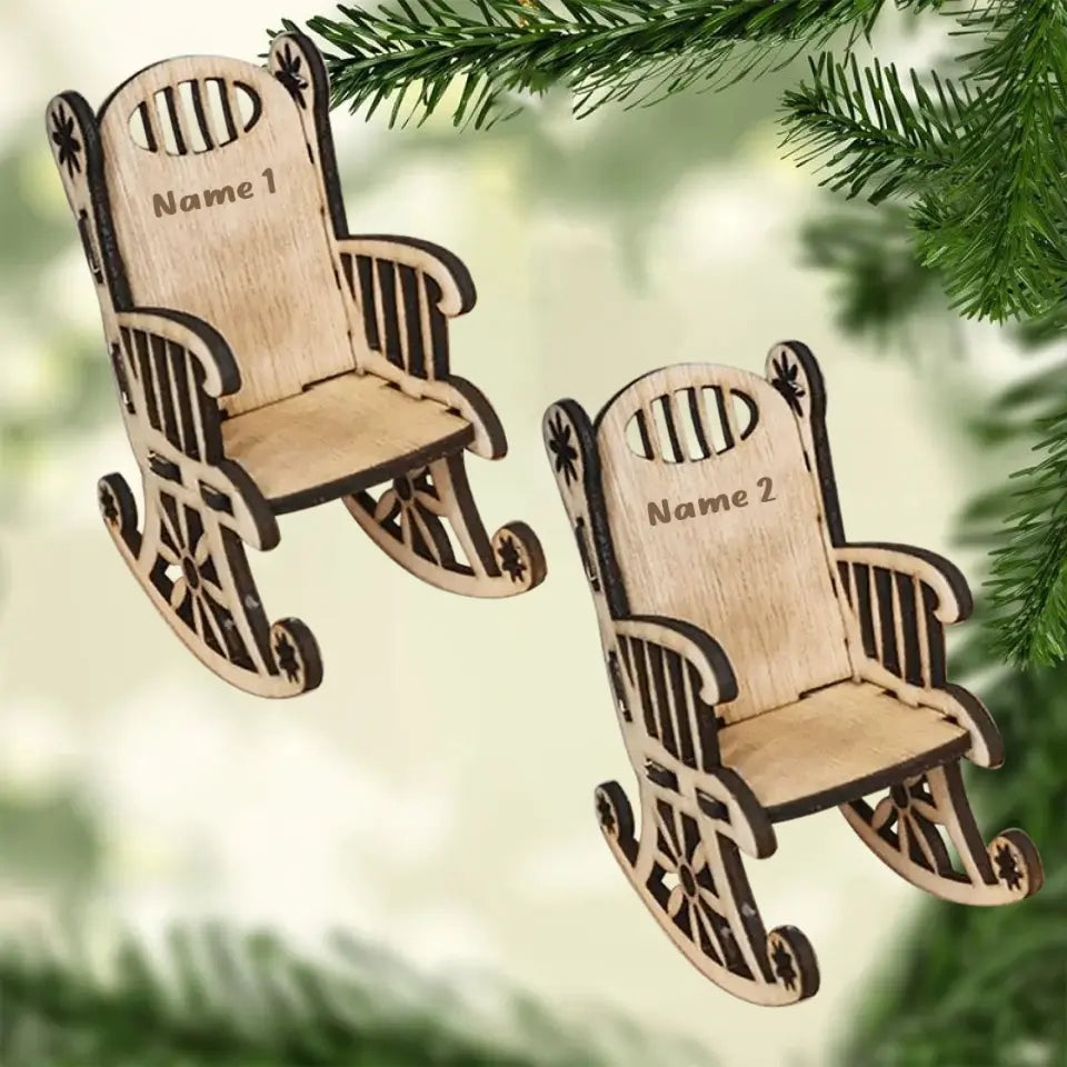 Christmas In Heaven With Chair - Personalized Custom Candle Holder