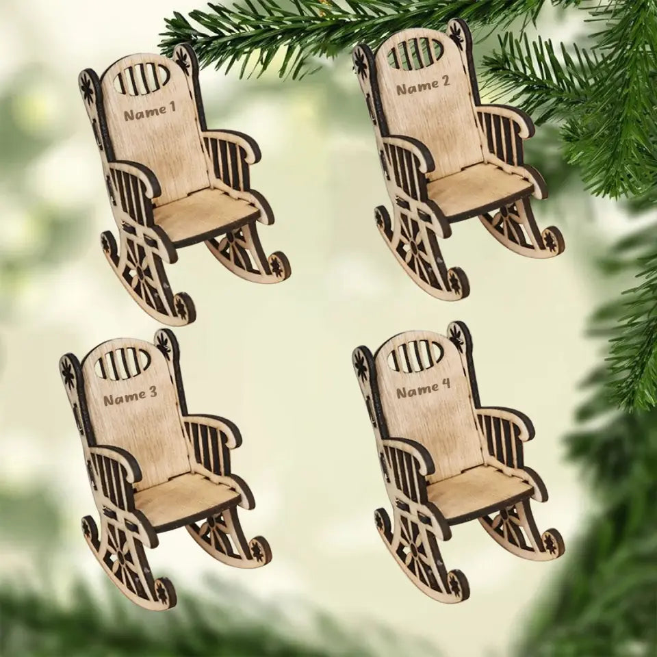 Christmas In Heaven With Chair - Personalized Custom Candle Holder