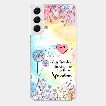 My Greatest Blessings call me Grandma Mommy Nana Auntie Dandelions Personalized Phone Case