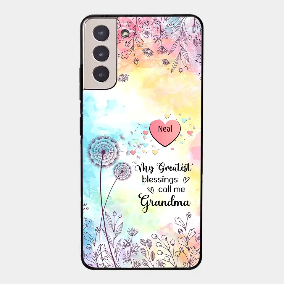 My Greatest Blessings call me Grandma Mommy Nana Auntie Dandelions Personalized Phone Case