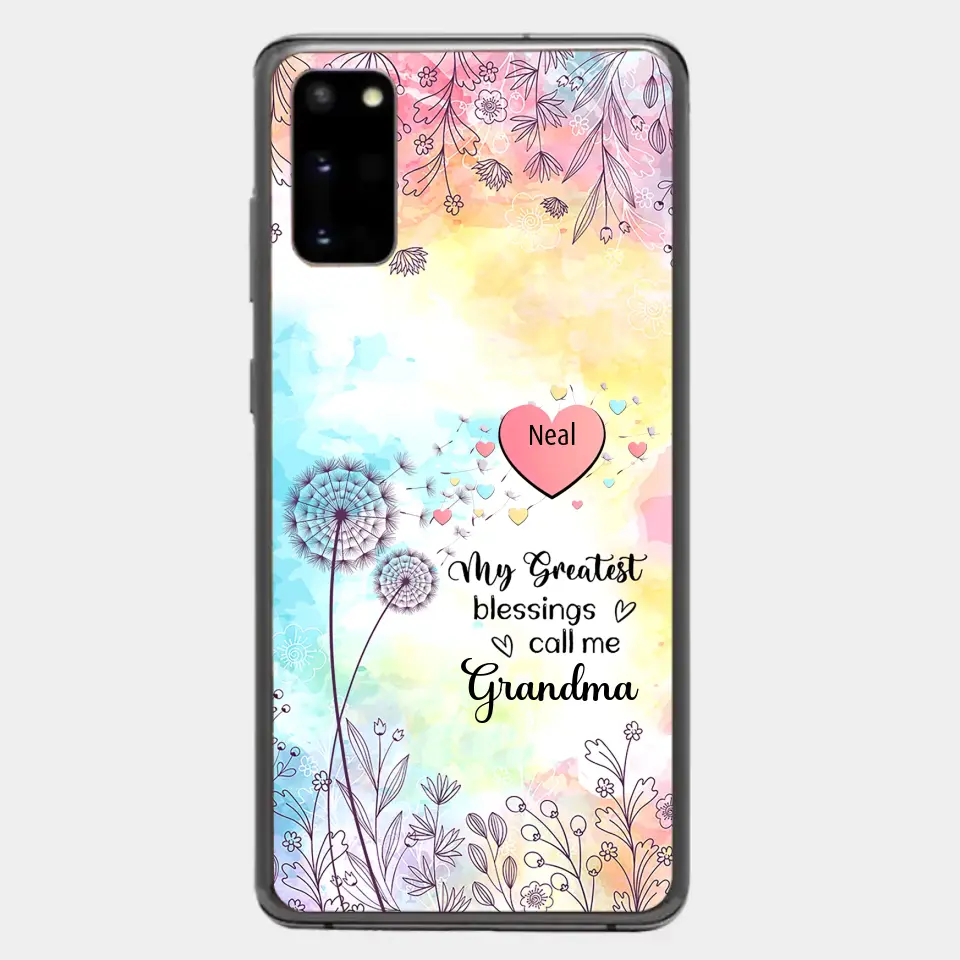 My Greatest Blessings call me Grandma Mommy Nana Auntie Dandelions Personalized Phone Case