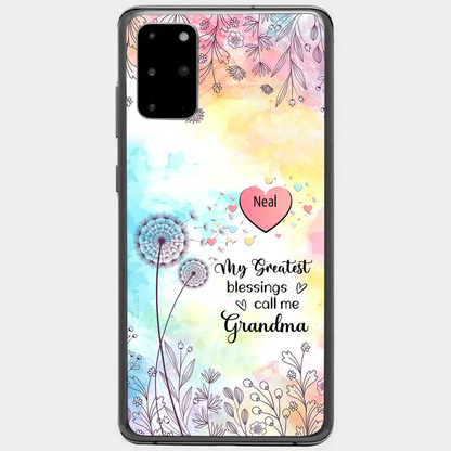 My Greatest Blessings call me Grandma Mommy Nana Auntie Dandelions Personalized Phone Case