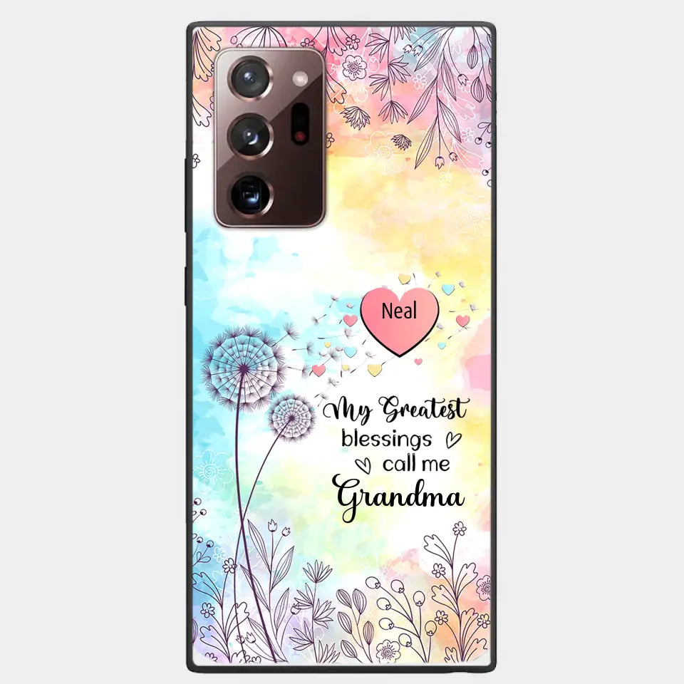 My Greatest Blessings call me Grandma Mommy Nana Auntie Dandelions Personalized Phone Case